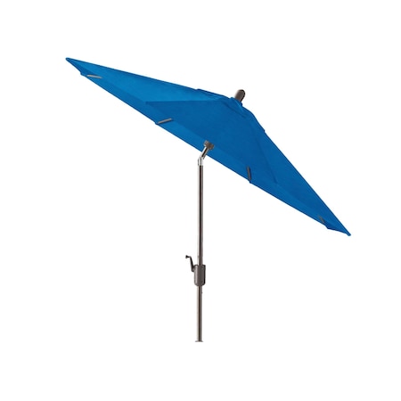 10'x6.5' Rectangular Auto Tilt Market Umbrella (Frame:Black Sapphire, Fabric:Sunbrella-Pacific Blue)
